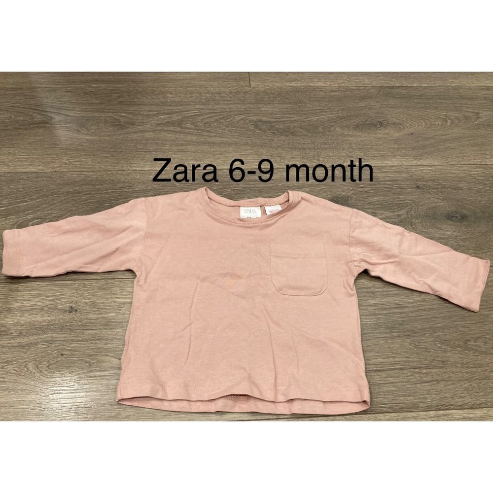 NWT Zara baby girl 6-9 month pocket long sleeve tshirt